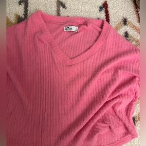 Hollister fuzzy pink sweater